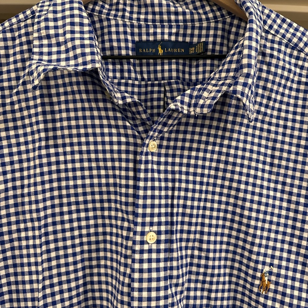 Ralph Lauren Blue and White Gingham Shirt